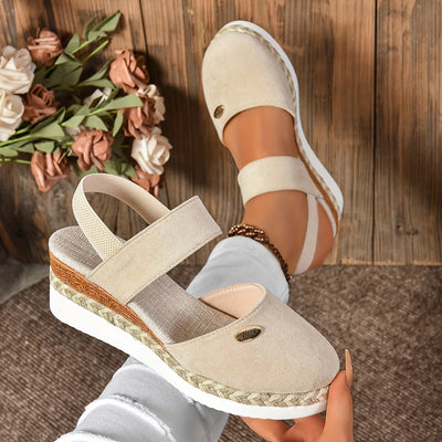 ComfyStride™ – Damen Plateau Sandalen mit elastischem Knöchelriemen