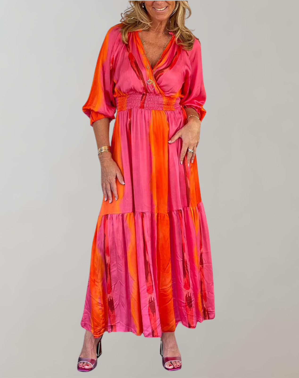 Cecilia - Maxikleid für Damen | Bedrucktes Abendkleid | Buntes Sommerkleid
