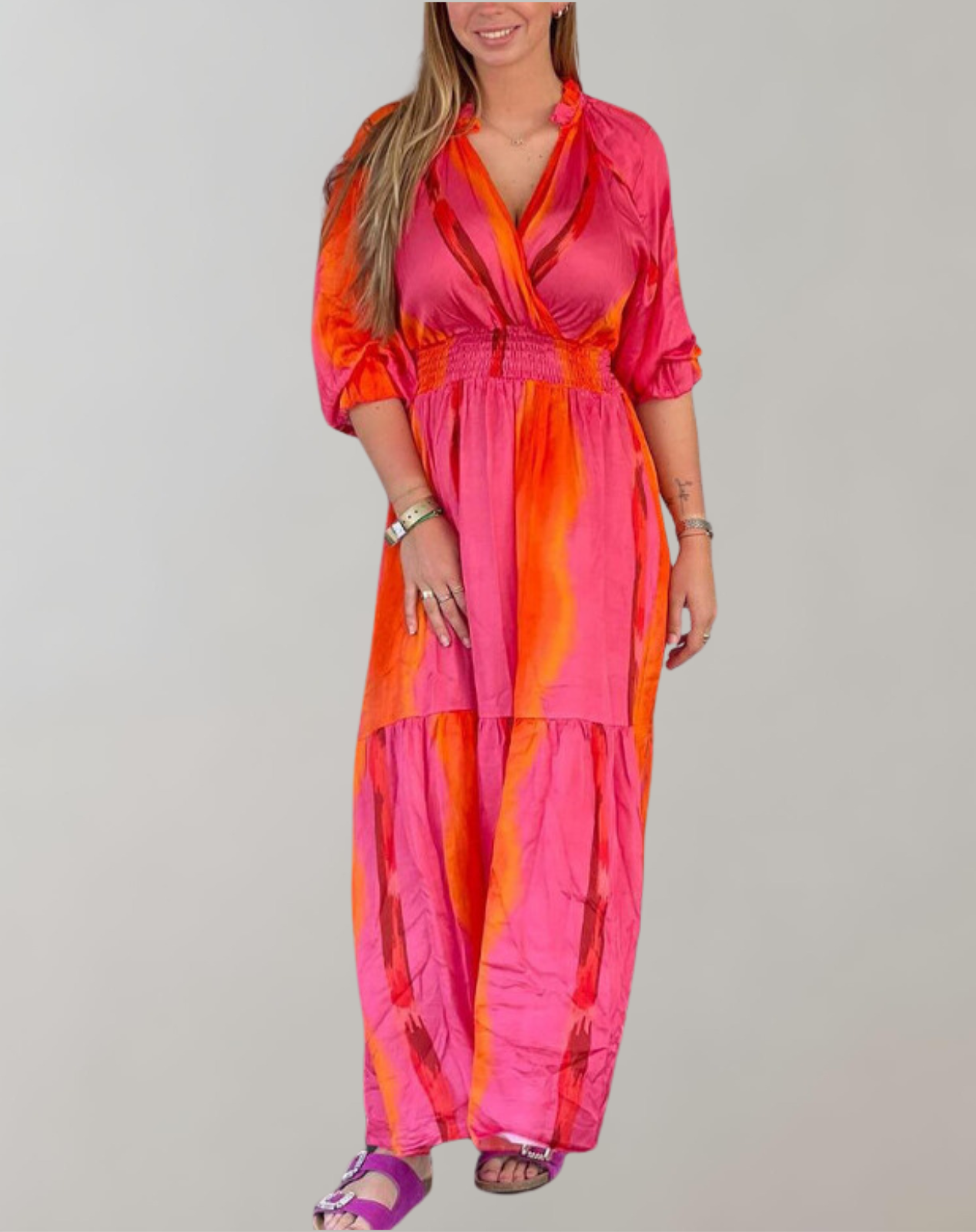 Cecilia - Maxikleid für Damen | Bedrucktes Abendkleid | Buntes Sommerkleid