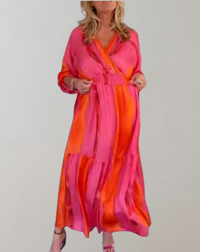 Cecilia - Maxikleid für Damen | Bedrucktes Abendkleid | Buntes Sommerkleid