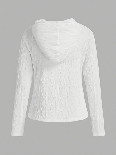 CozyCharm™ – Damen Kapuzenjacke mit Zipper und Strickoptik