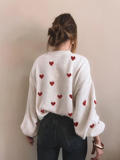 CozyHeart™ – Kuscheliger Oversized Strickpullover mit Herz Design