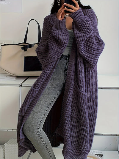 CozyLuxe™ – Eleganter Langer Damen Cardigan mit Weichem Strickstoff