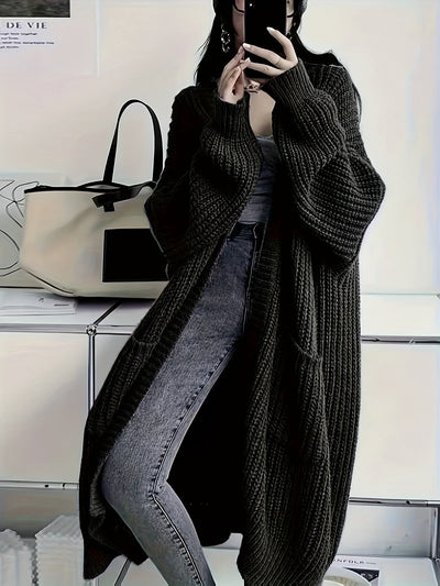 CozyLuxe™ – Eleganter Langer Damen Cardigan mit Weichem Strickstoff