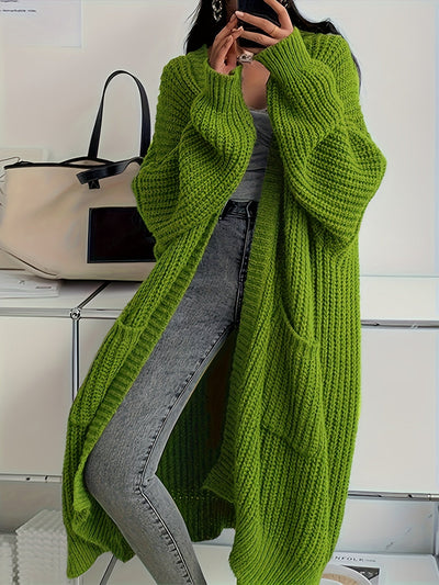 CozyLuxe™ – Eleganter Langer Damen Cardigan mit Weichem Strickstoff