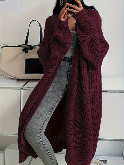 CozyLuxe™ – Eleganter Langer Damen Cardigan mit Weichem Strickstoff