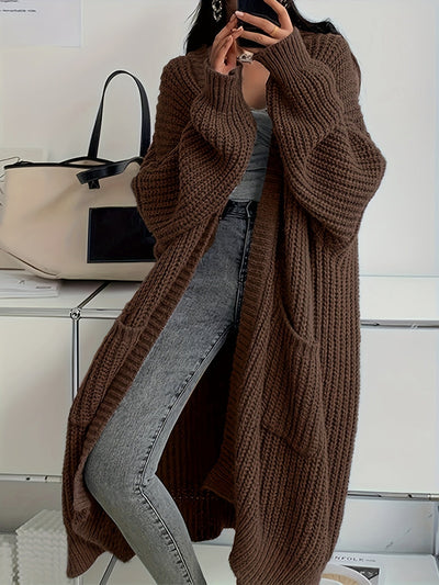 CozyLuxe™ – Eleganter Langer Damen Cardigan mit Weichem Strickstoff