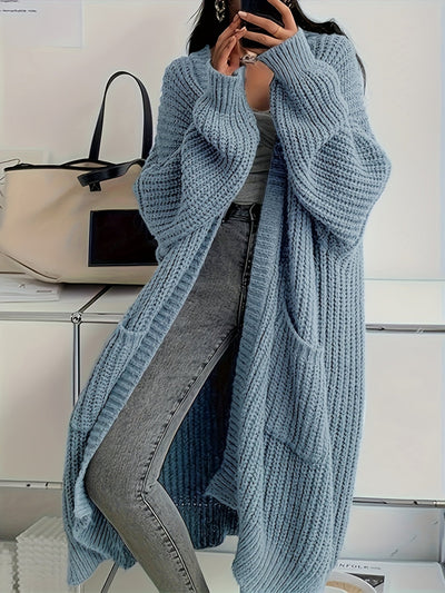 CozyLuxe™ – Eleganter Langer Damen Cardigan mit Weichem Strickstoff