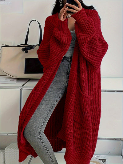 CozyLuxe™ – Eleganter Langer Damen Cardigan mit Weichem Strickstoff
