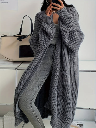 CozyLuxe™ – Eleganter Langer Damen Cardigan mit Weichem Strickstoff