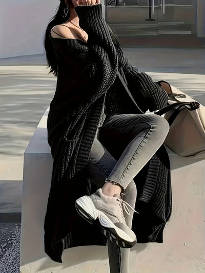 CozyLuxe™ – Eleganter Langer Damen Cardigan mit Weichem Strickstoff