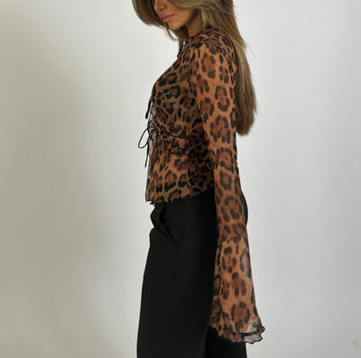 Transparente Bluse mit Animalprint | Verspielt & Verführerisch | Trendiger Eyecatcher