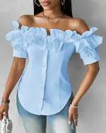 Carmen-Bluse mit Rüschen | Taillierte Passform | Eleganter Stil