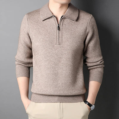 Herren Kaschmir Troyer Pullover - Warme Strickmode