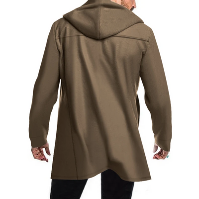Herren Wollmantel Mit Kapuze - Doppelreihig Warm & Elegant
