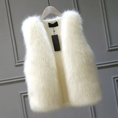 Warme Damen Pelzweste für Herbst und Winter