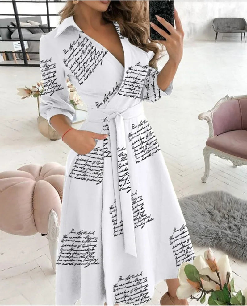 Damen Wickelkleid mit Riemen - Eleganter Schnitt, Vielseitig Tragbar