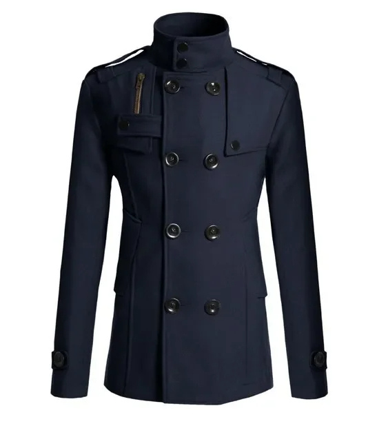 Herren Wintermantel - Eleganter Trenchcoat mit Stehkragen und Wärmeabdichtung