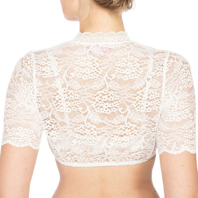 Damen Dirndlbluse Spitze Elegant mit Verführerischem Ausschnitt und Hochwertiger Baumwolle