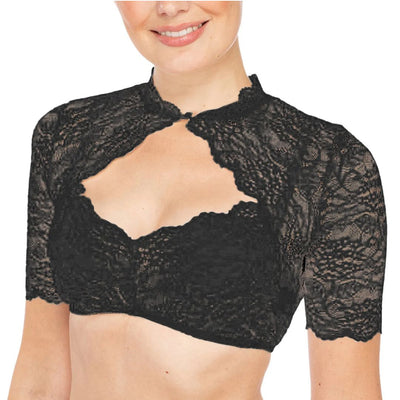 Damen Dirndlbluse Spitze Elegant mit Verführerischem Ausschnitt und Hochwertiger Baumwolle