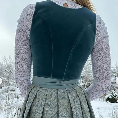 Damen besticktes Vintage Dirndl Kleid | Midi