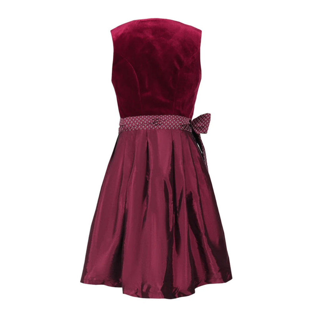 Damen Elegantes Kontrast Dirndl Kleid | Festlich Midi