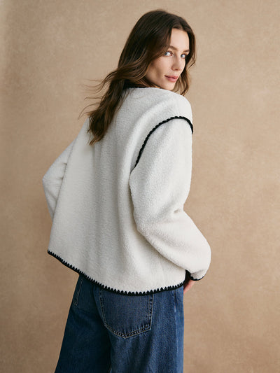 Damen Fleecejacke Minky mit Kontrastbesatz für ultimativen Komfort