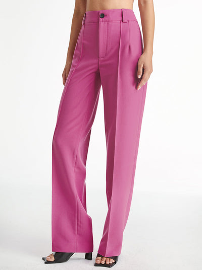 Damen Gerade Hosen Woven Stoff Hochtailliert
