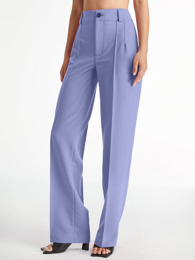 Damen Gerade Hosen Woven Stoff Hochtailliert
