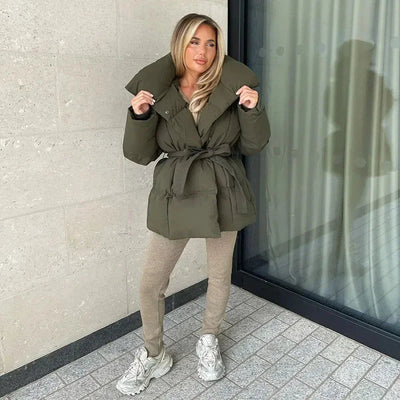 Damen Gewatteierte Parka Elegante Winterjacke