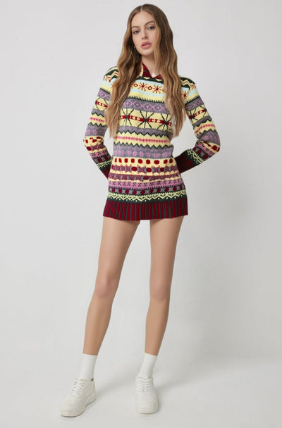 Damen Grobstrickpullover Norweger Stil aus Wolle – Warme Pullover Damen im Lässigen Look