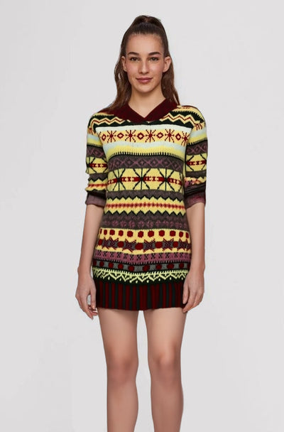Damen Grobstrickpullover Norweger Stil aus Wolle – Warme Pullover Damen im Lässigen Look