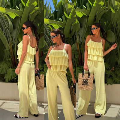 Damen Jumpsuit Elegant Mit Volants Leicht und Bequem