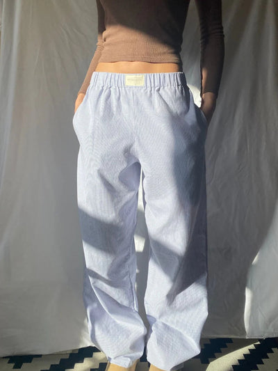 Damen Loungehose aus Atmungsaktiver Rayon-Leinen-Mischung im Modernen Relax-Stil