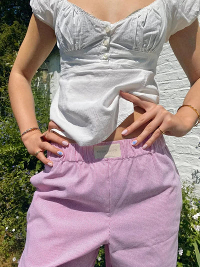 Damen Loungehose aus Atmungsaktiver Rayon-Leinen-Mischung im Modernen Relax-Stil