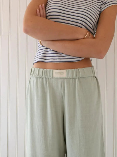 Damen Loungehose aus Atmungsaktiver Rayon-Leinen-Mischung im Modernen Relax-Stil