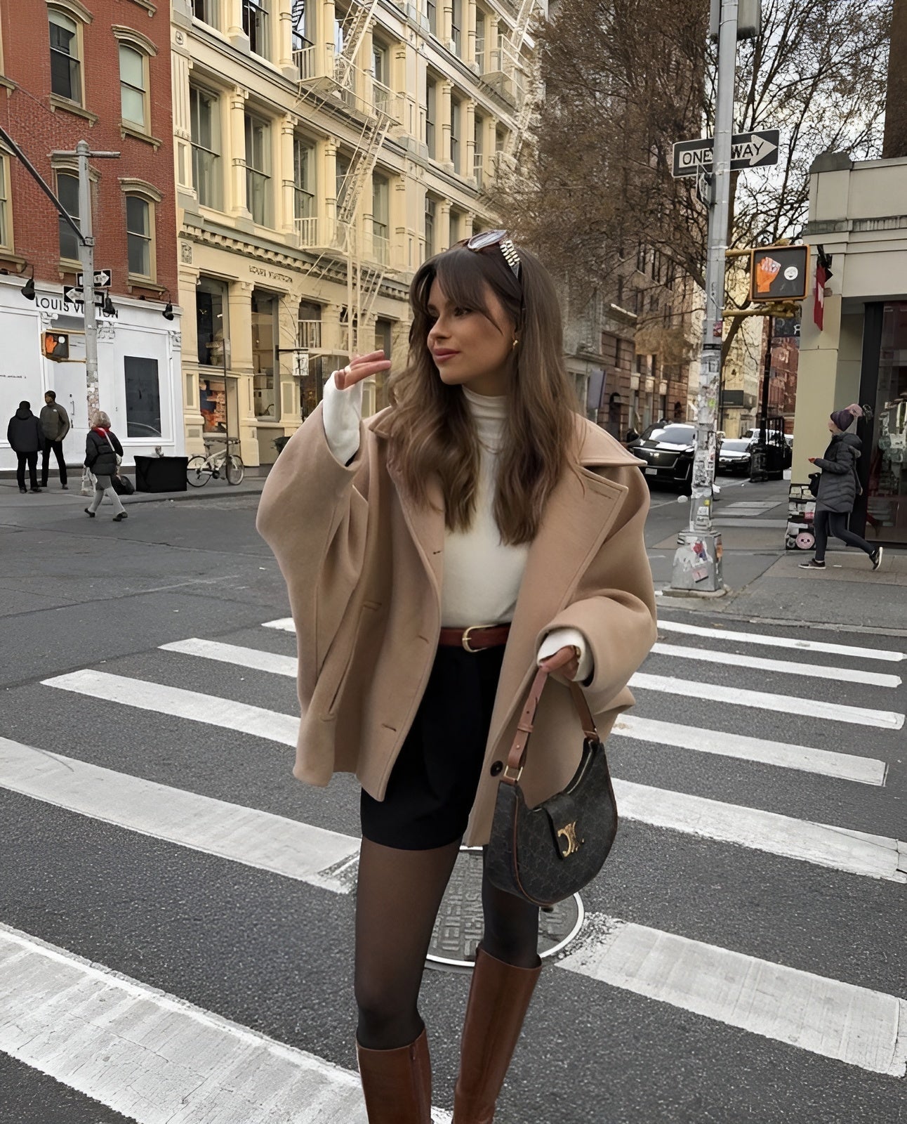 Damen Oversized Jacke Wolle Trendy
