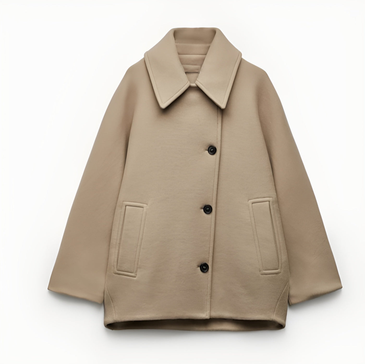 Damen Oversized Jacke Wolle Trendy