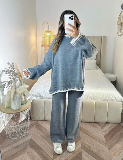 Damen Set Weicher Strick Stil Komfortabel und Trendig