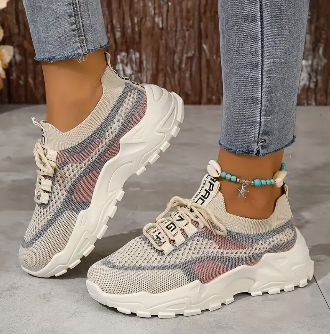 Damen Sneakers Atmungsaktiv Elastisch Komfortabel