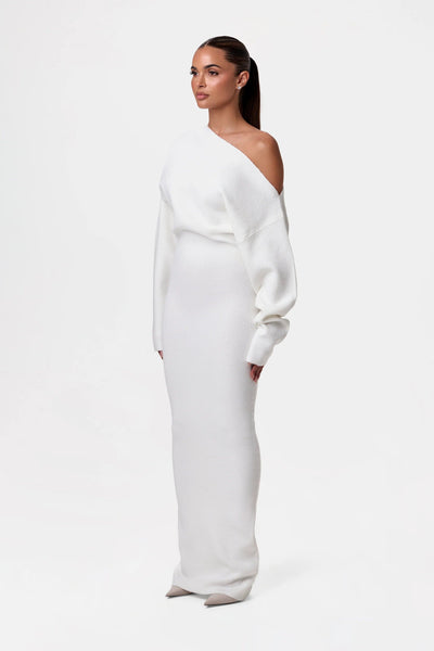 Damen Sweater Kleid Drop Shoulder Stil Hochwertige Fasern
