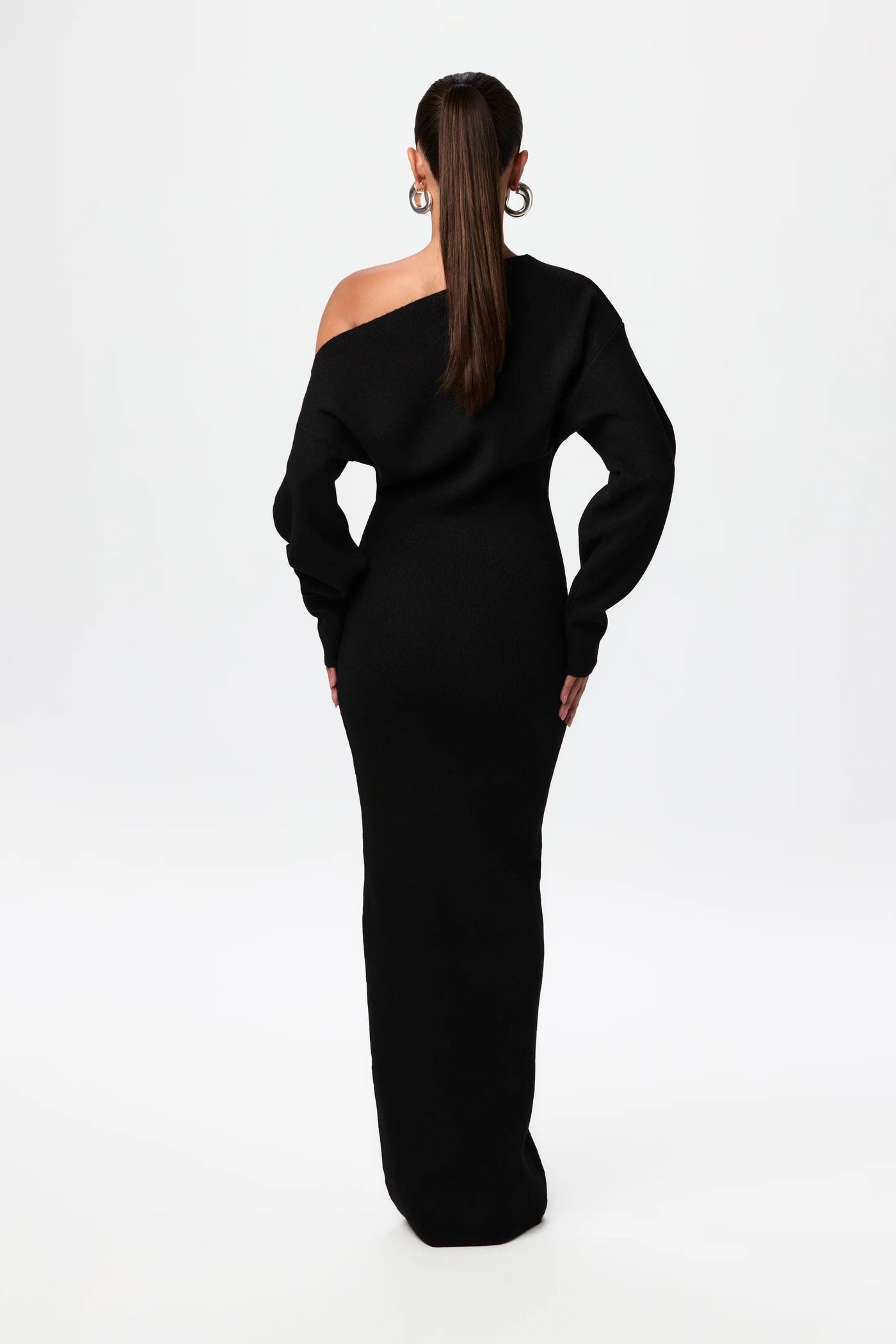 Damen Sweater Kleid Drop Shoulder Stil Hochwertige Fasern