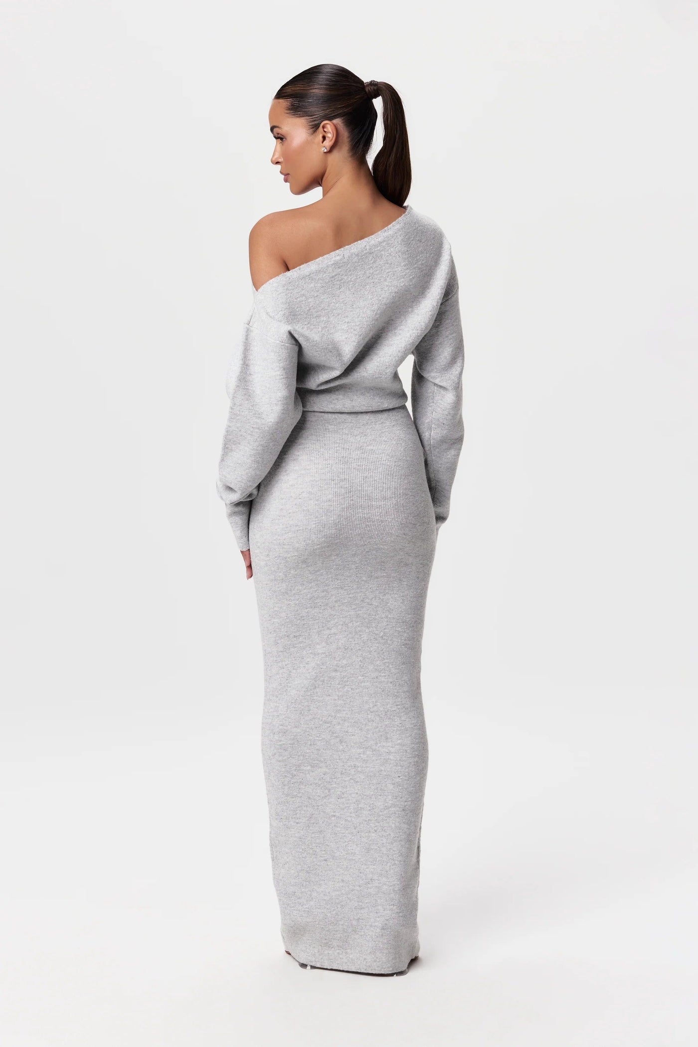 Damen Sweater Kleid Drop Shoulder Stil Hochwertige Fasern