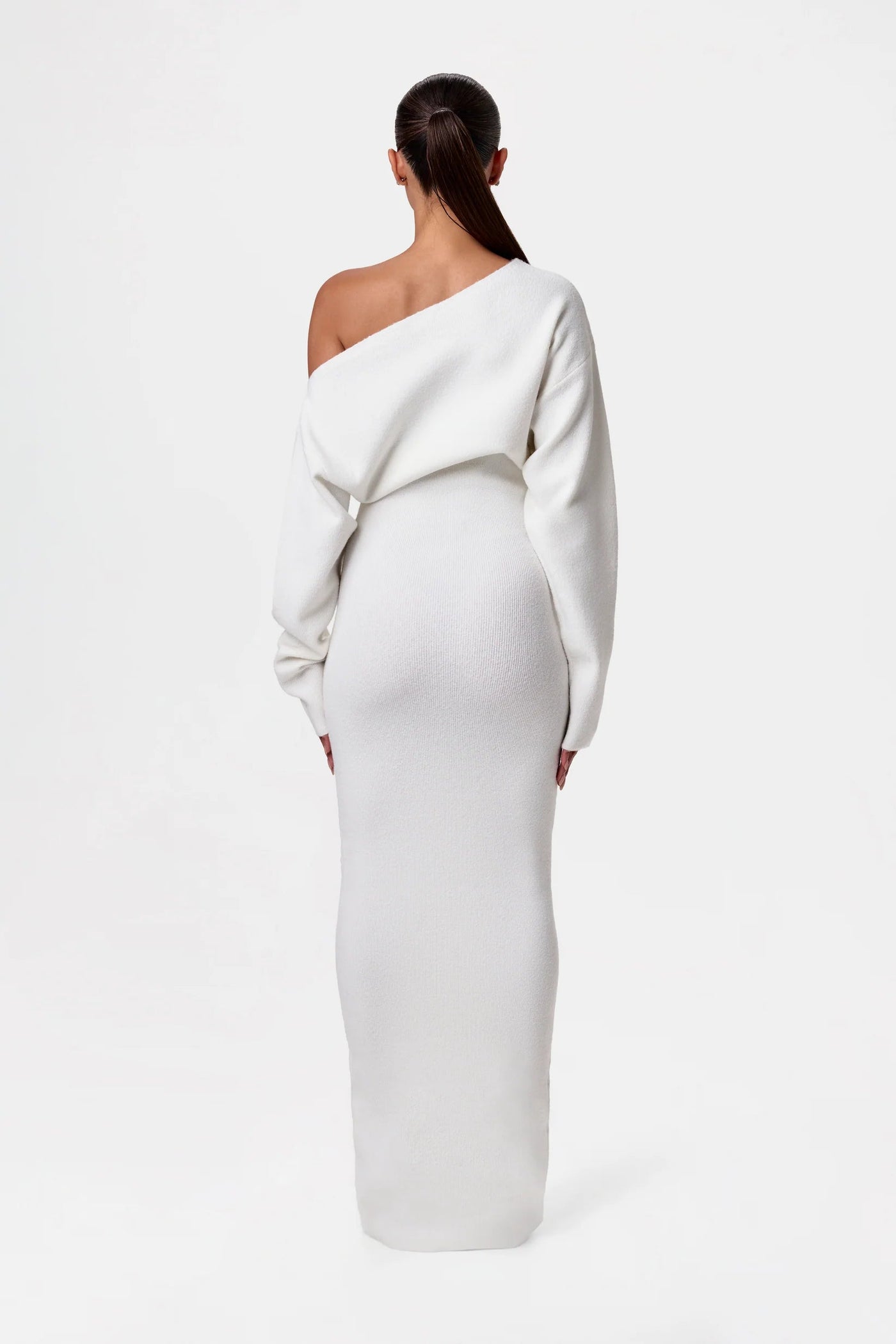 Damen Sweater Kleid Drop Shoulder Stil Hochwertige Fasern