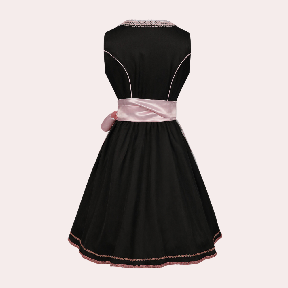 Damen Trachtenkleid mit Blumenstickerei und Eleganter Schnürung