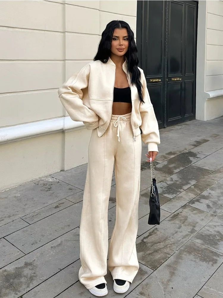 Damen Tracksuit Set Bequem Minimalistisch