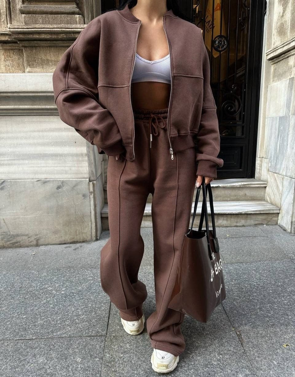 Damen Tracksuit Set Bequem Minimalistisch