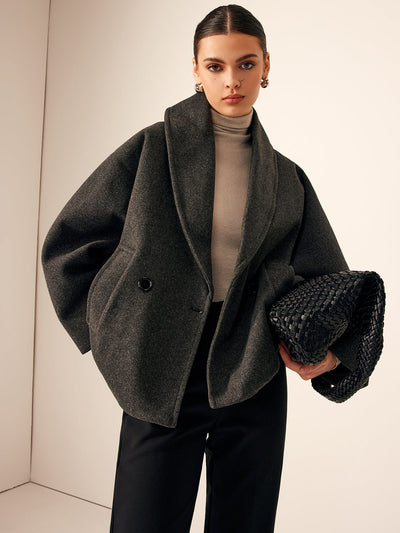 Damen Mantel Lang mit Taschen für Winter Eleganz