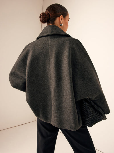Damen Mantel Lang mit Taschen für Winter Eleganz