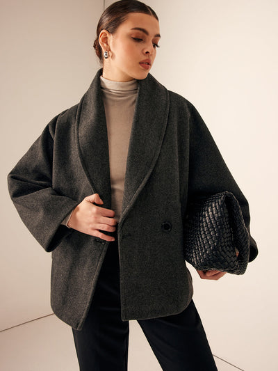Damen Mantel Lang mit Taschen für Winter Eleganz